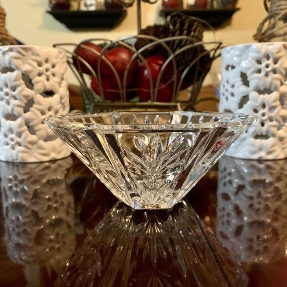 24% Lead Crystal 5.5" Bowl by WMf of Germany with 6 sides,Votive Holder - Picture 2 of 9